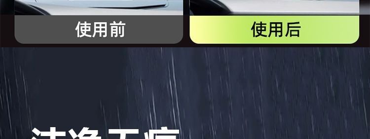 Glass water for cars, concentrated car coating, specialized for strong rain protection and oil film removal, suitable for car use to remove rain stains and repel water