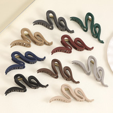 高级感磨砂复古简约线条抓夹大号发量后脑勺盘发鲨鱼夹发饰发夹女