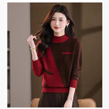 秋装时尚洋气大码针织衫女宽松遮肚子显瘦百搭秋冬半高领打底毛衣，女装针织衫/毛衣，妃慕昵服饰