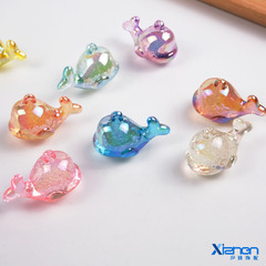 透明な気泡の小さいクジラのまぶしいイルカはab彩のアクリルのdiyのペンダントのキーホルダーをめっきしてブレスレットの部品を飾ります。