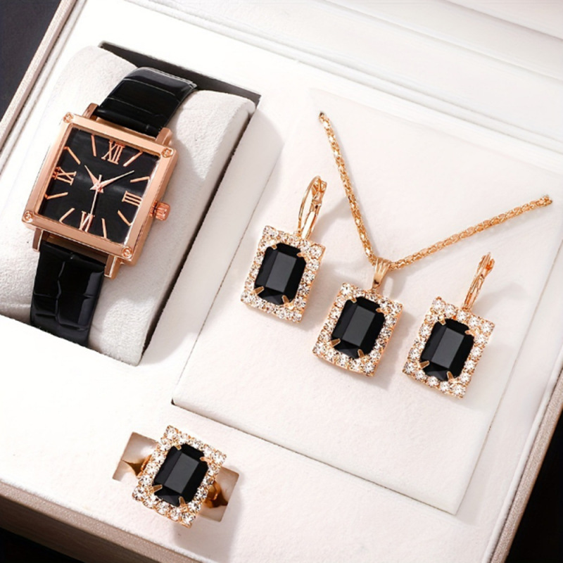 Duoduo クロスボーダー SHEIN 人気の高級セット ブレスレット ウォッチ ダイヤモンド レディース 5点セット ギフトボックス クォーツ時計|undefined