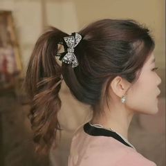 韓国版の8センチの優雅なフラッシュドリルの蝶結びのヘアピンの高級感があります。
