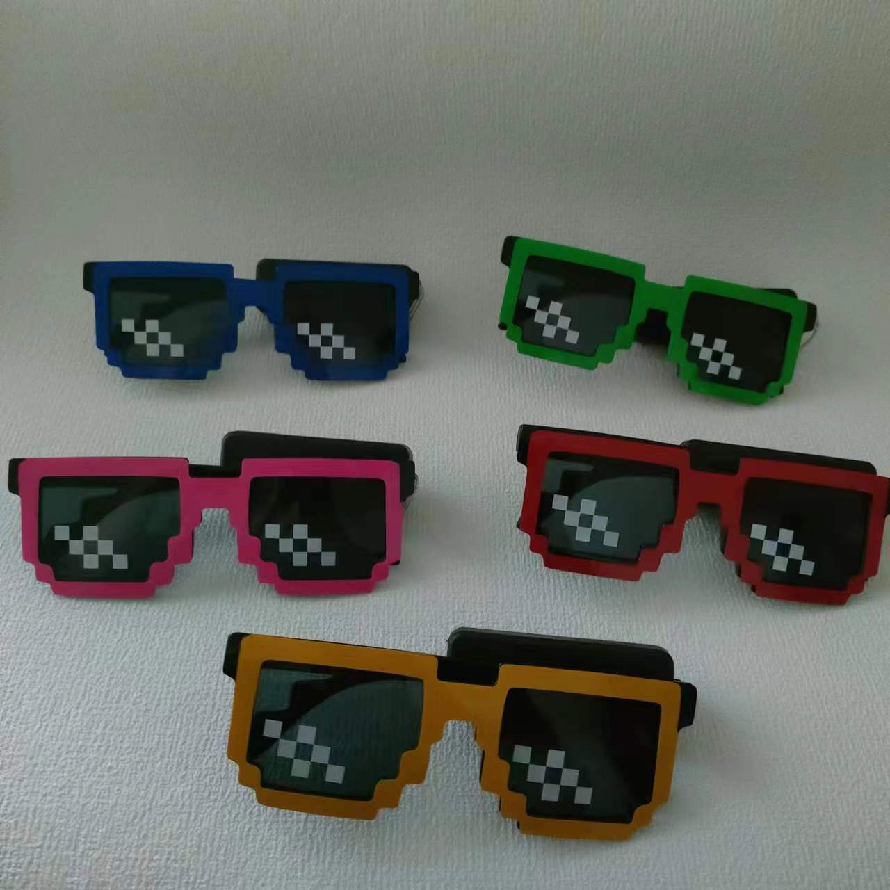 Gafas Fluorescentes de Mosaico para Fiesta, Gafas LED Inalámbricas Brillantes para Fiesta de Cumpleaños, Gafas de Sol de Mosaico
