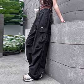 2025夏季爆款冰丝长裤韩版工装裤女童学院风薄款春装新款初中生潮