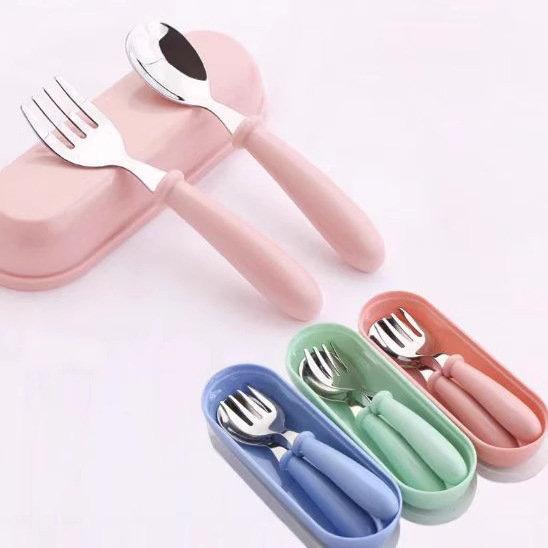 Stainless Steel Children's Tableware suit Patrick Spoon Fork Anti-drop Anti-hot Kindergarten Portable Storage Box Household Tableware Stainless Steel Children's Tableware suit Patrick Spoon Fork Anti-drop Anti-hot Kindergarten Portable Storage Box Household Tableware