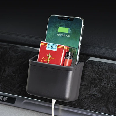 Car storage box dashboard mobile phone storage box car multi-function storage box sundries storage box (Car storage bag/box) - black