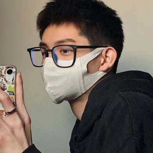 New Xiaohongshu same style anti-blue light flat mirror retro square frame glasses frame fashionable finished myopia glasses