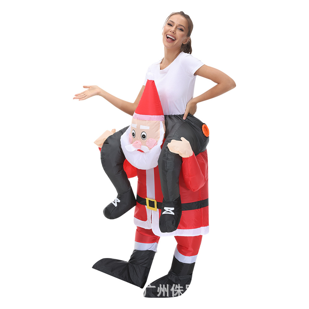 Amazon venta caliente traje inflable árbol de navidad santa claus muñeco de nieve vestido de marioneta vestido de fiesta accesorios