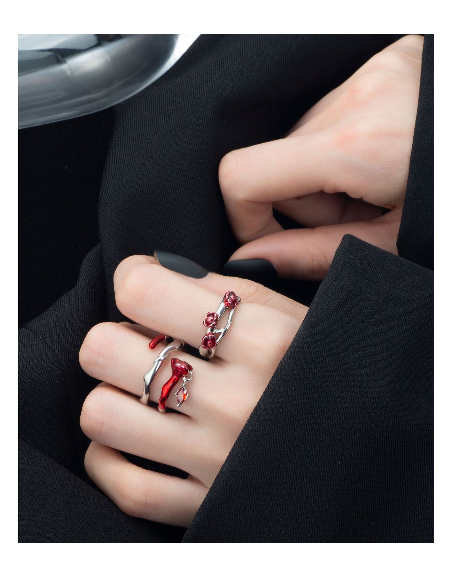 Romantic Rose Copper Plating Zircon Open Ring