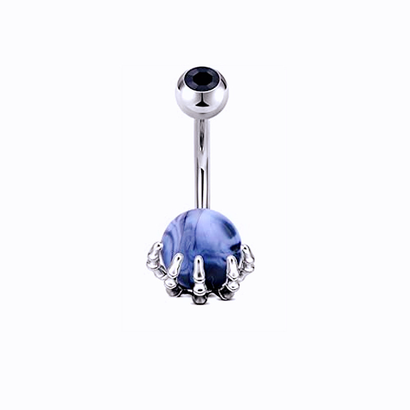 Neu eingetroffen: Totenkopf-Piercing mit Handgriff, runder Bohrer, verschiedene Farben, Bauchnabelpiercing, türkisfarbene Proteinkugel_voghion.com