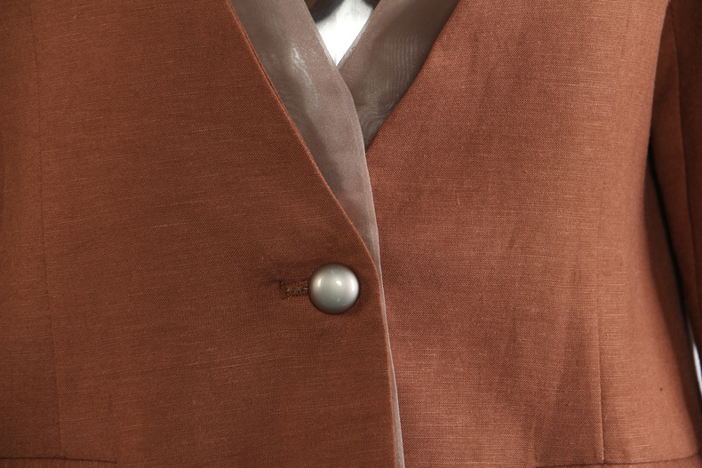 GraceChic 25 Set due pezzi da donna, blazer + pantaloni, patchwork in lino, stile a blocchi di colore, autunno inverno, moda 1827_voghion.com