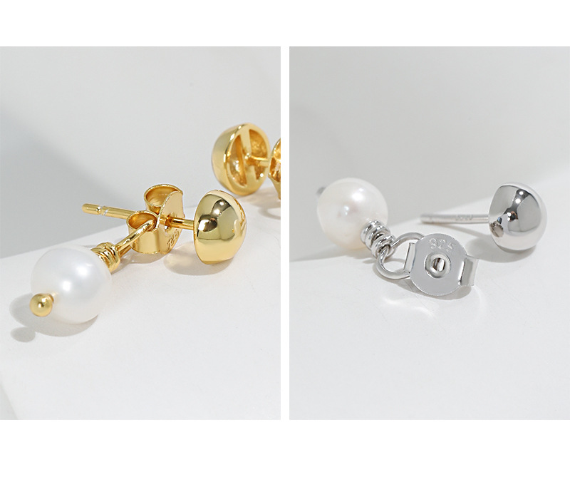 Fashion Geometric Sterling Silver Plating Artificial Pearls Earrings 1 Piece