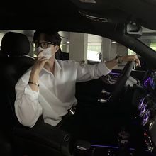 现货衬衫男夏季薄款轻熟风垂感港风日系白色宽松长袖衬衣休闲外套