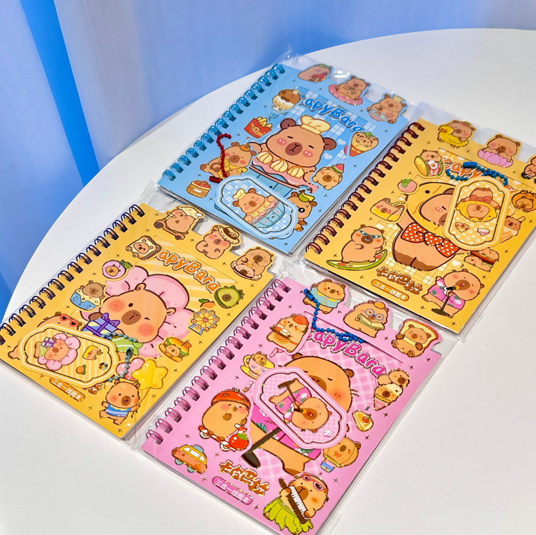 Libro de combinación de pegatinas de bobina de la cuenta de Kapibara 27 piezas de material Libro de libros de bricolaje para niños