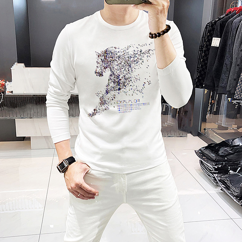 New Men's Long Sleeve T-Shirt Round Neck Bottoming Shirt Casual Men's Basic Tees Top Comfortable Trendy Brand Spring Autumn T-Shirt_voghion.com