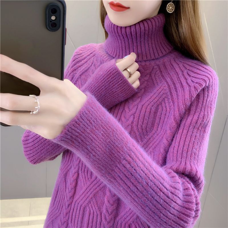 Winter Clothing for a Youthful Look, Stylish High-Neck Sweater for Women, 2026 Autumn and Winter Thickened New Winter Knit Base Shirt Winter Clothing for a Youthful Look, Stylish High-Neck Sweater for Women, 2026 Autumn and Winter Thickened New Winter Knit Base Shirt