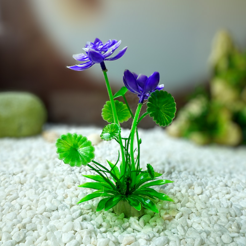 Simulación decoración de loto flor falsa flor hoja de loto pecera agua estanque paisajismo adornos de plástico plantas acuáticas acuario decoración paisajismo