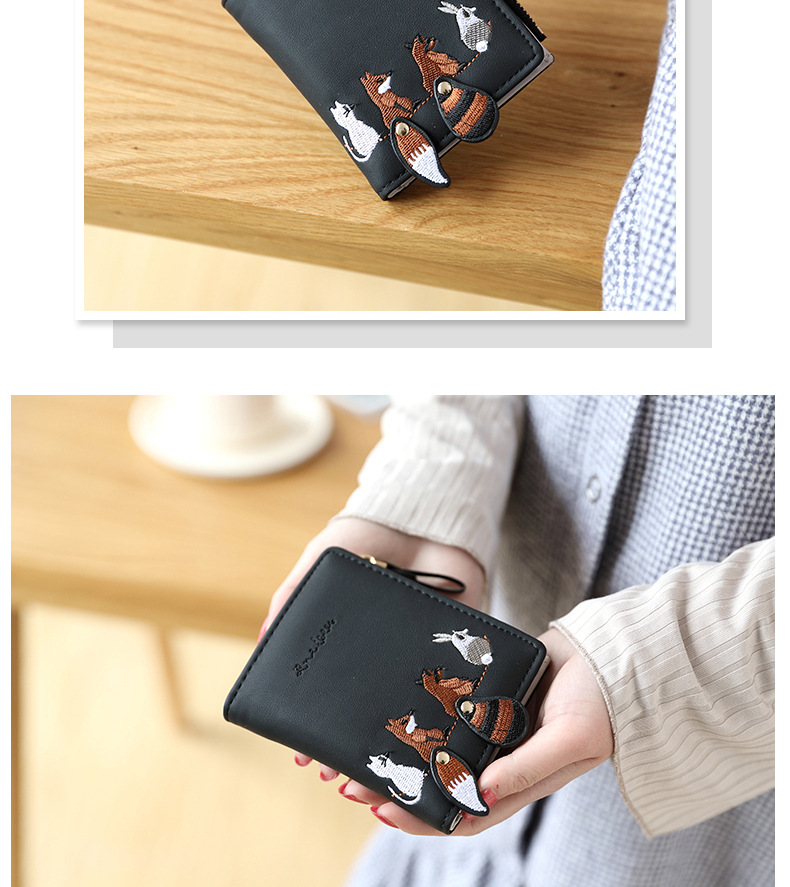 Women'S Gender Fashion Animal Square Zipper Buckle Small Wallet