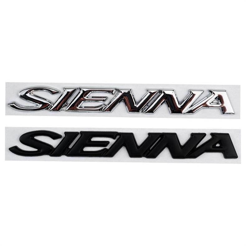 Suitable for modification of the new Toyota Sienna, rear emblem SIENNA car sticker, English metal personalized car badge