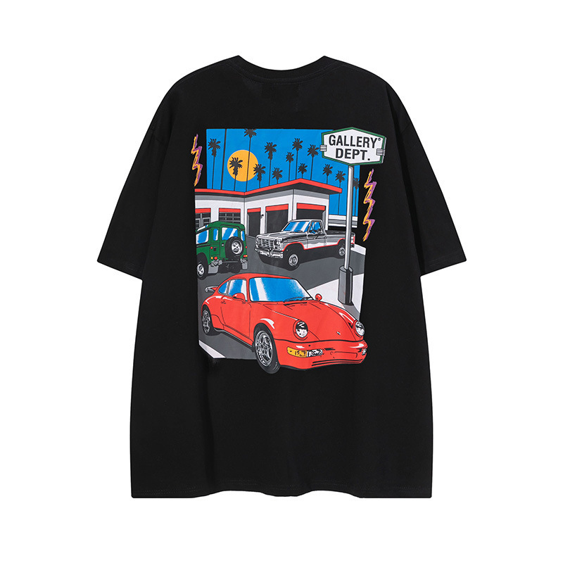 thumbnail for Europe and the United States Gallery Dept Los Angeles American retro cartoon car vtg short sleeve high street casual T-shirt trendy brand