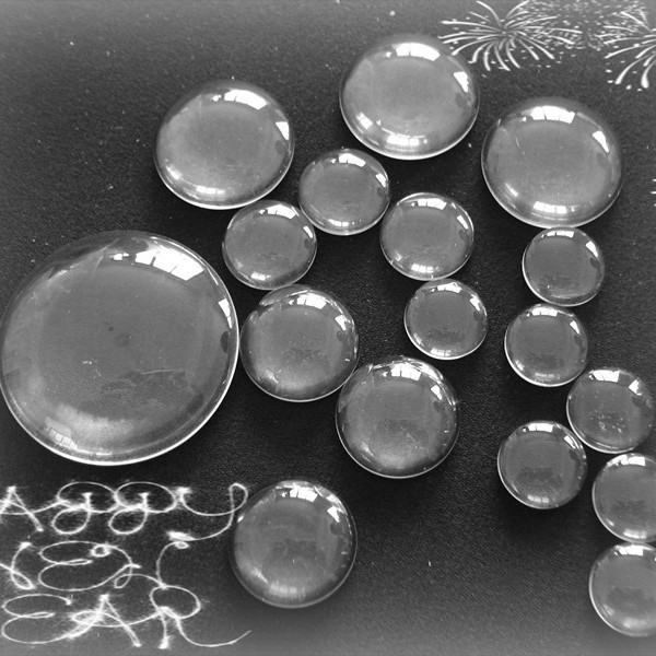 DIY Jewelry Accessories, Time Gem Glass Patch, Transparent Glass Patch Low Arc Round