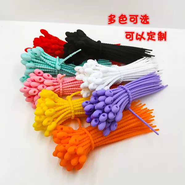 Silicone Tie Multi-color Strap Cable Tie Binding Rope Elastic Band Elastic Rubber Band Cable Organizer Storage Key Rope