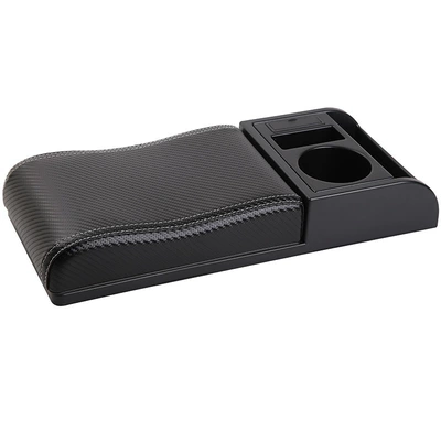 universal armrest box lid raised Armrest box - carbon-fiber-leather-universal-cover-curved-surface-black-white-line