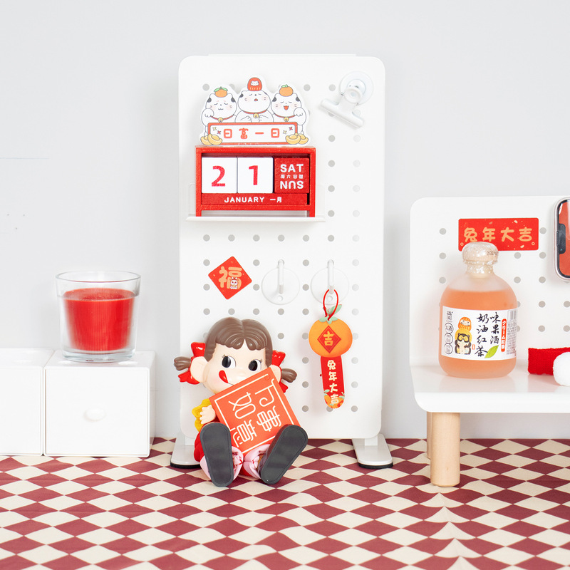 New Hole Board New Year Red Decoration Package Storage Rack Desktop Storage Rack Punch-free Elevated Storage Rack New Hole Board New Year Red Decoration Package Storage Rack Desktop Storage Rack Punch-free Elevated Storage Rack