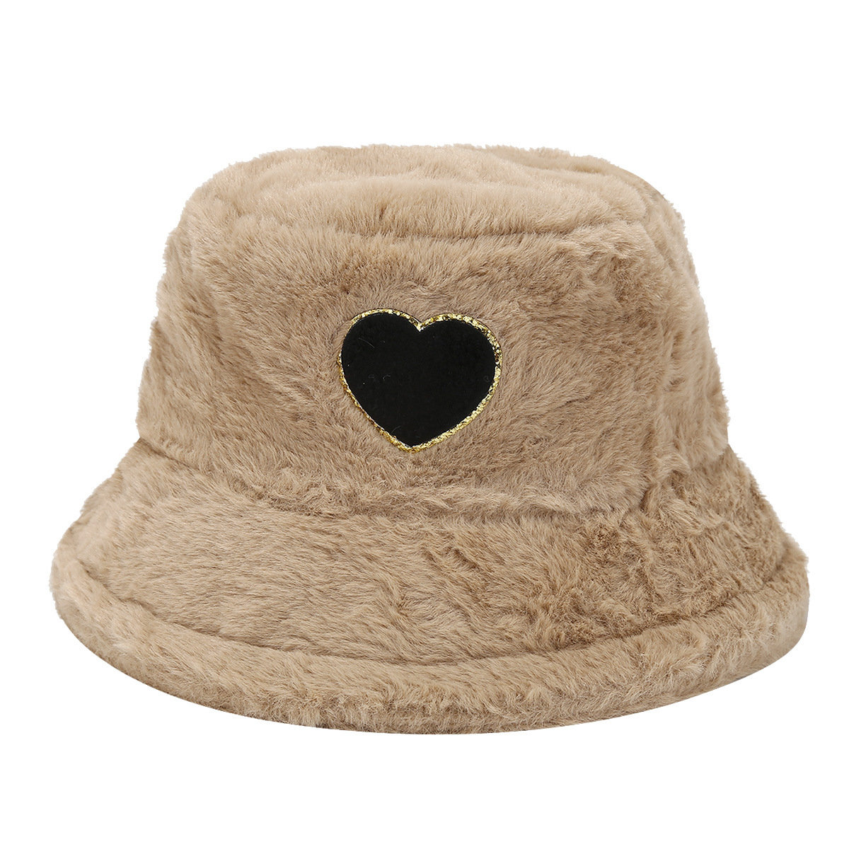 Ins nuevos sombreros de lavabo etiquetados con amor, sombreros de pescador de felpa de todo fósforo de moda para damas, sombreros cálidos para parejas al aire libre de invierno