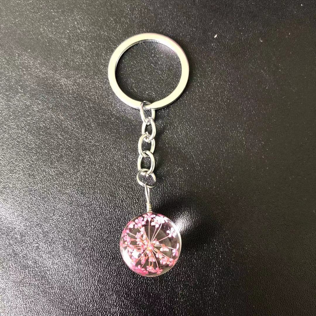 18g Weight Keychain Classification 1 Piece Quantity Holiday, Banquet, Daily Occasion Glass Material Floral Pattern Unisex Gender Pastoral Style Pastoral Floral Glass Unisex Keychain 8