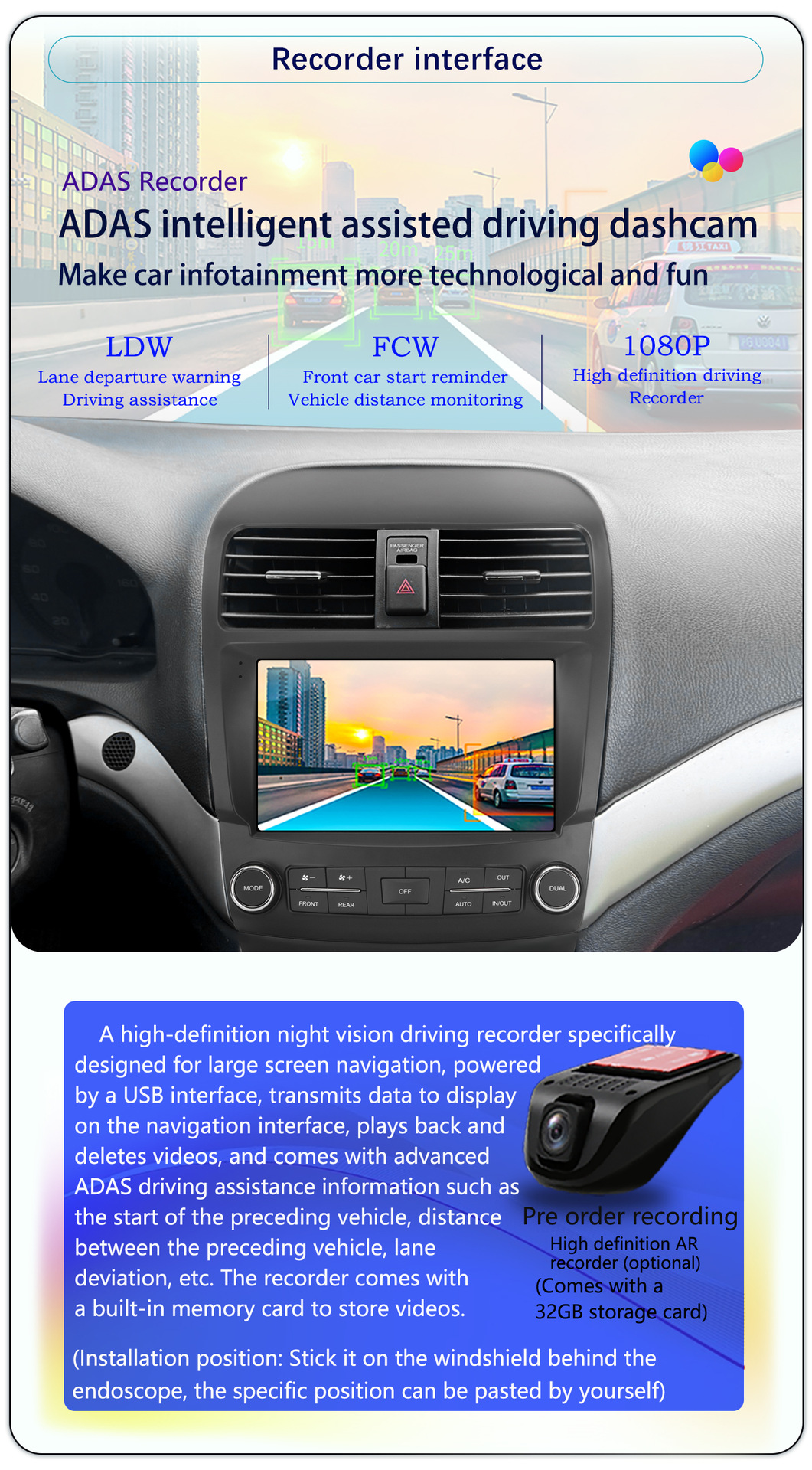 Suitable for 9-Inch 04-08 Acura Tsx Android Wireless Carplay Car Navigation 360 Panoramic All-In-One Machine