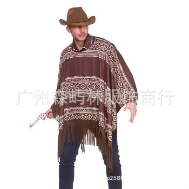 European and American New Mexican Cape 70S and 80S Hippie Tassel Cape Performance Performance Tassel Cape