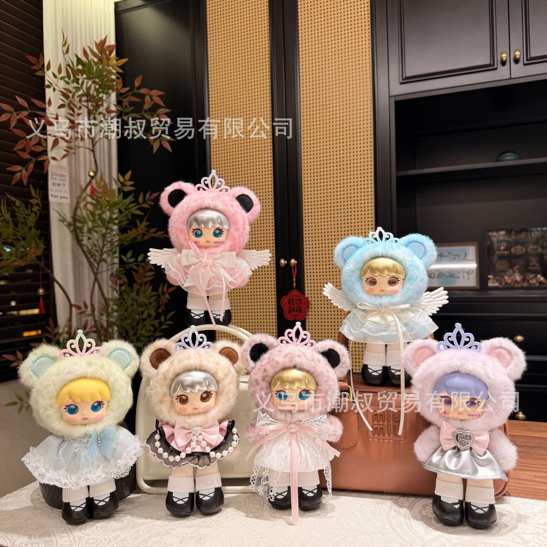 Dreamy Cloud Lace Vinyl Doll French Manor Gilt Crown Plush Toy Trendy Girl's Exquisite Pendant
