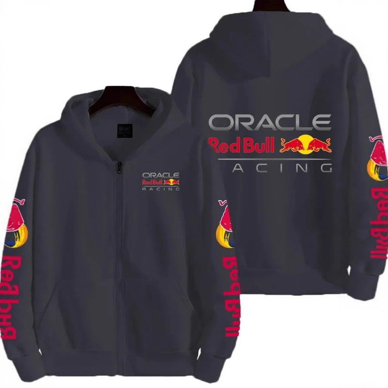 Cross-Border Men's Spring and Autumn New Red Bull Racing Extreme Sports Zipper Sweatshirt Casual Personalized Loose Sports Sweatshirt