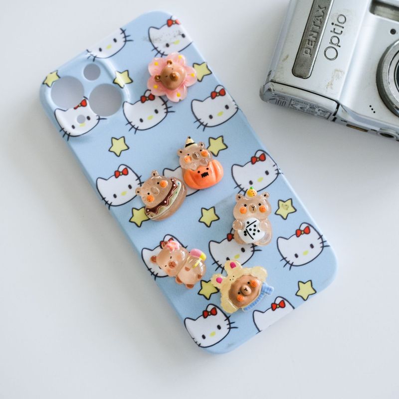 漫画かわいいカピバラ樹脂ジュエリーアクセサリーステッカー携帯電話ステッカー装飾ステッカー diy 無料ナノ接着剤|undefined