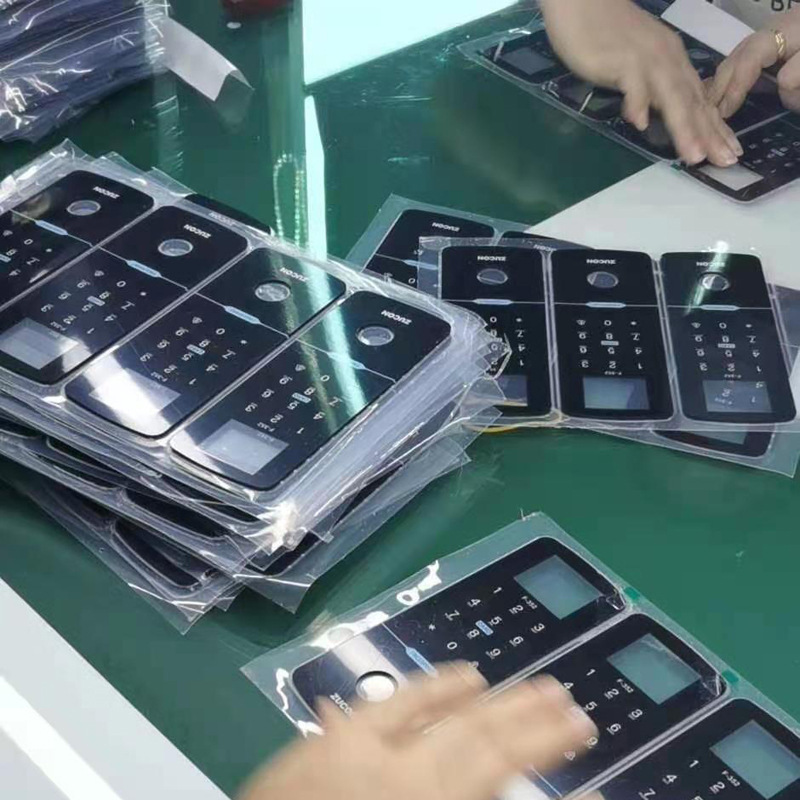 亚克力面板cnc精雕切割丝印pc背胶电子门锁按键面板门禁卡智能板