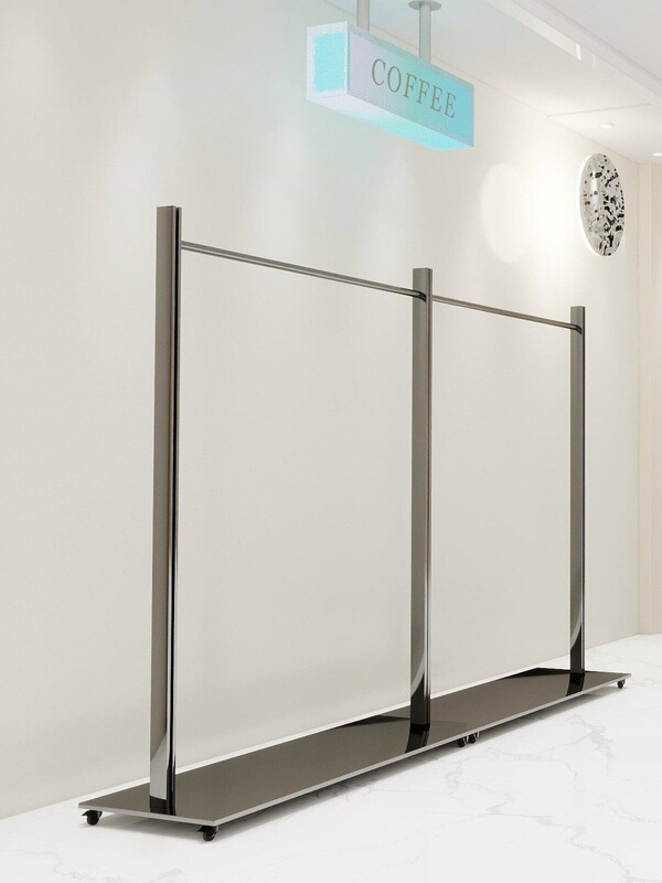 Clothing Store Display Rack, Floor-Standing Stainless Steel with Sealed Finish, Boutique Men's Clothing Store Island Rack, Women's Clothing Rack, Garment Rack