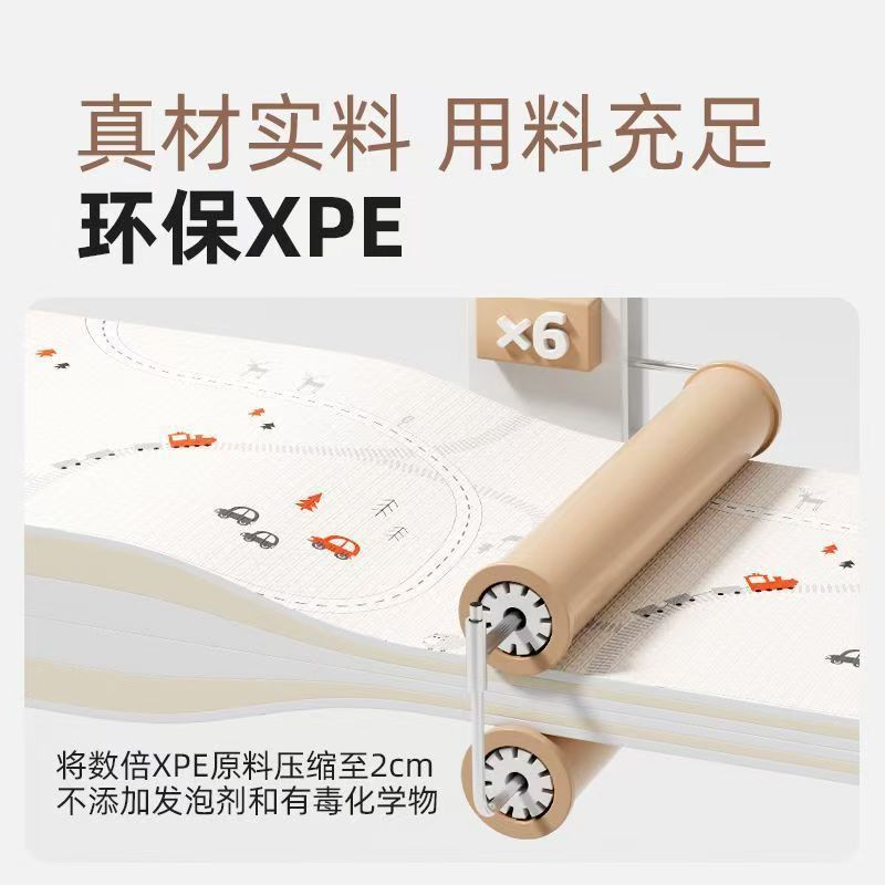 宝宝爬行垫加厚XPE折叠爬爬垫无味防水家用客厅户外婴儿防滑地垫|undefined