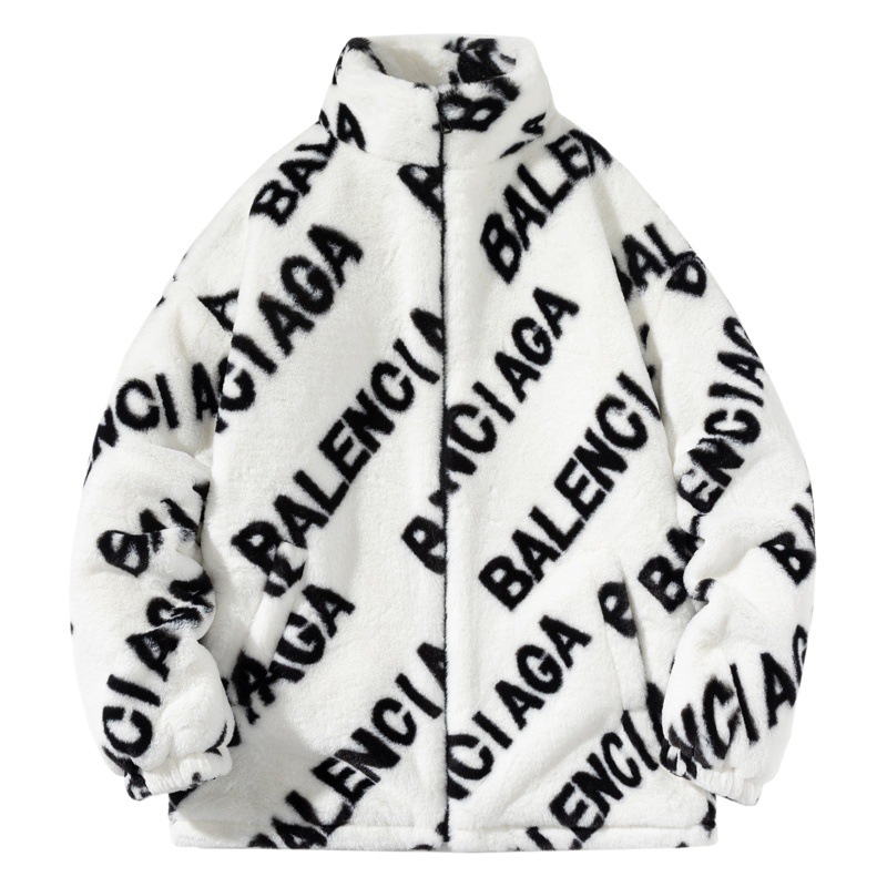 Ins hong kong estilo de invierno para hombres nuevo abrigo de felpa de algodón acolchado cálido suelto todo partido marca de moda de algodón y engrosamiento mapache