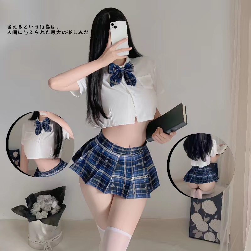 Dieyu Sexy Lingerie Youth Campus Clothing Sexy Jk Uniform Hot Ultra Short Pleated Skirt Cosplay Suit