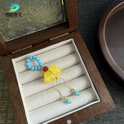 and Decorative Pendants, Zərgərlik ara hissələri - magnesite-beeswax-color-gourd