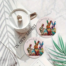 亚马逊复活节兔子主题硅胶吸水饮料垫欧美亚马逊热卖咖啡垫杯子垫