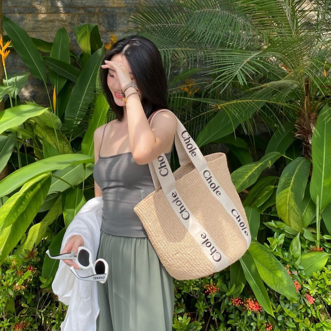 Beach Woven Straw Bag For Women Summer Market Basket Beach Bag Vacation Handbag New Fashion Ins Style - Thumbnail 2