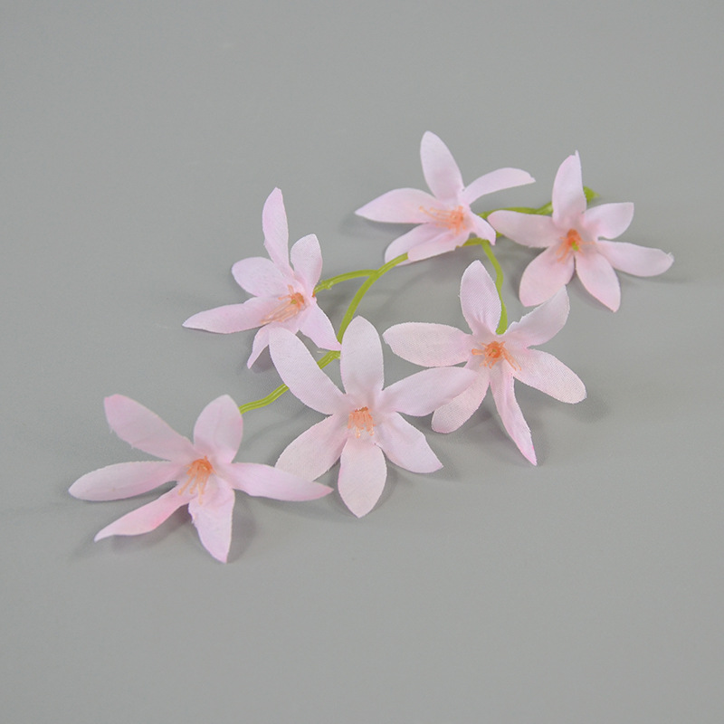 文心兰花串仿真中式风兰花新年福桶插花簪花造型头饰diy花盒跨境