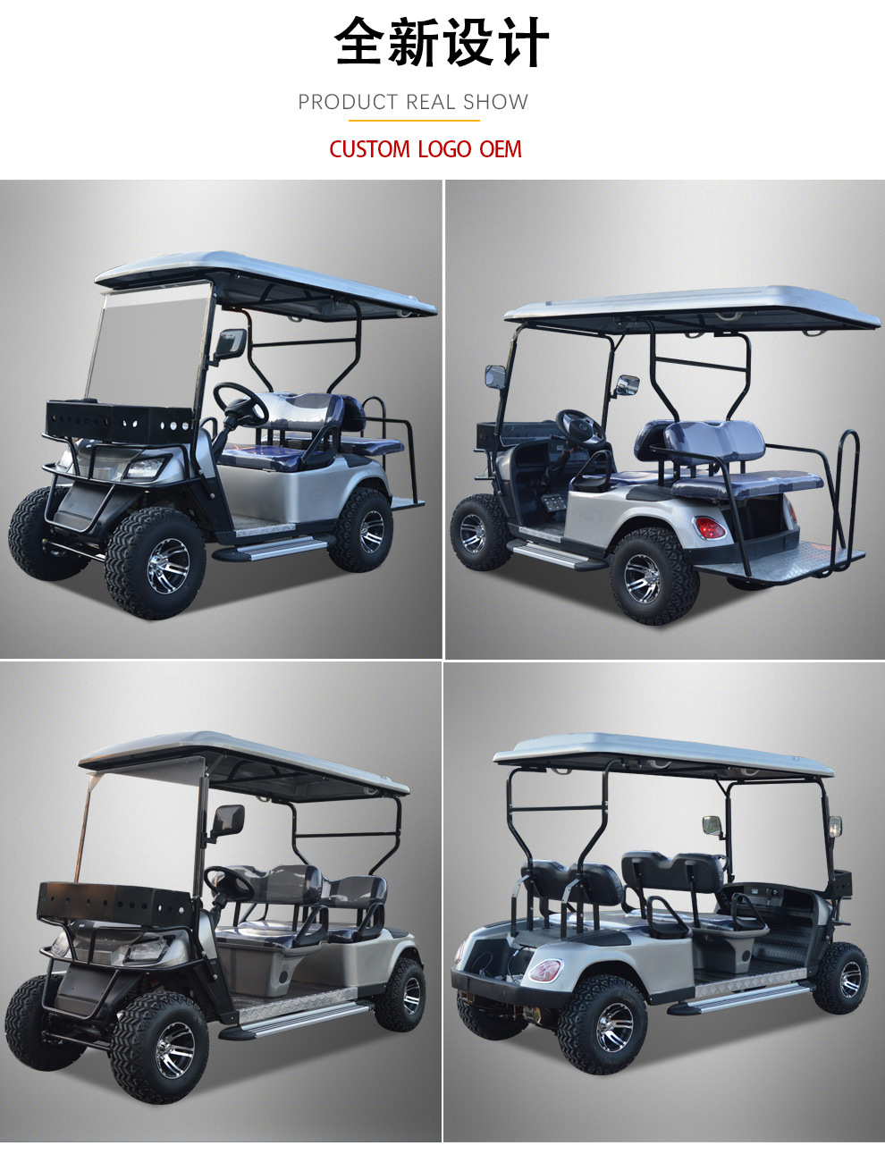Electric Golf Cart Sightseeing Car Four-Wheel Scenic Shuttle Bus 4-Seater 6-Seater 8-Seater for Cross-Border Export Use