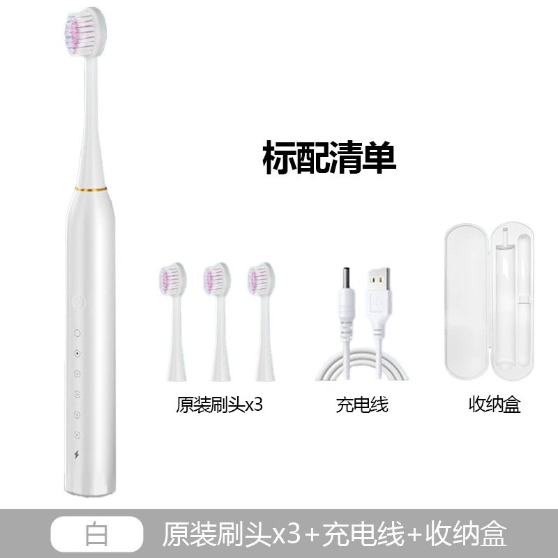 Electric Sonic Toothbrush (SUOKE X3) Rechargeable, 3 Brush Heads, Multi‑Speed, IPX7