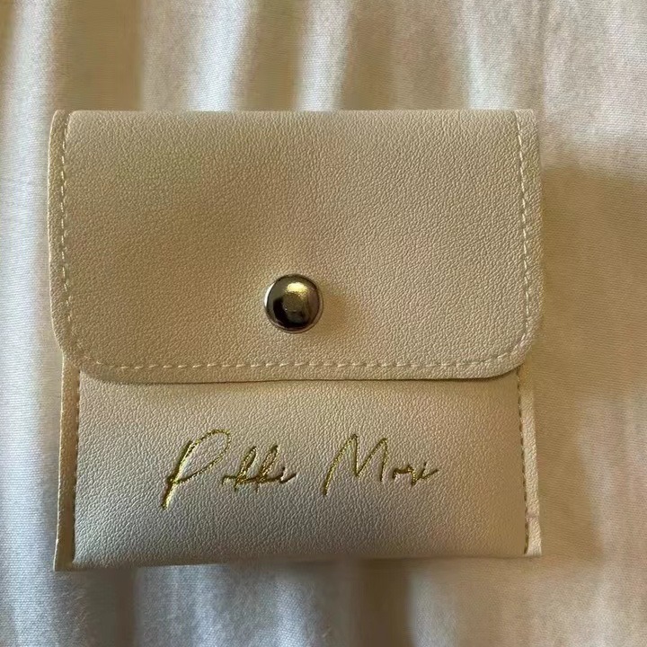 厂家销售 翻盖pu皮革按扣袋 精致防水饰品首饰礼品袋  可印LOGO