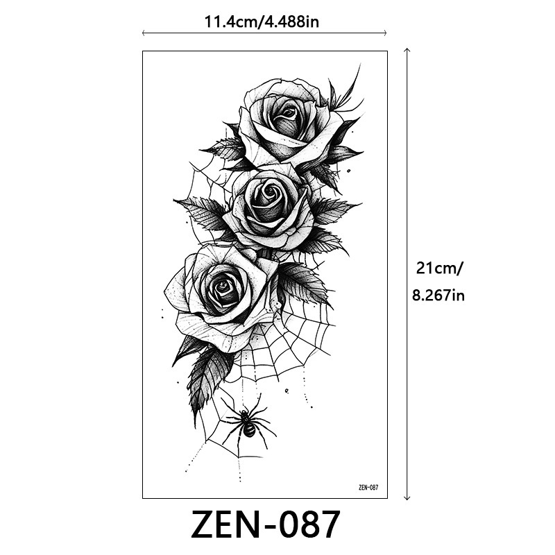新品跨境 ZEN小全臂纹身贴半臂纹身贴动物花朵万圣节纹身贴tattoo|undefined