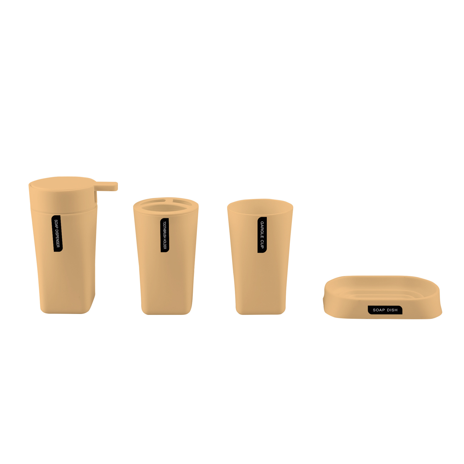 Color sólido de plástico suministros de baño de cuatro piezas enjuague bucal taza cepillado rack caja de jabón Baño de almacenamiento traje de baño de lavado