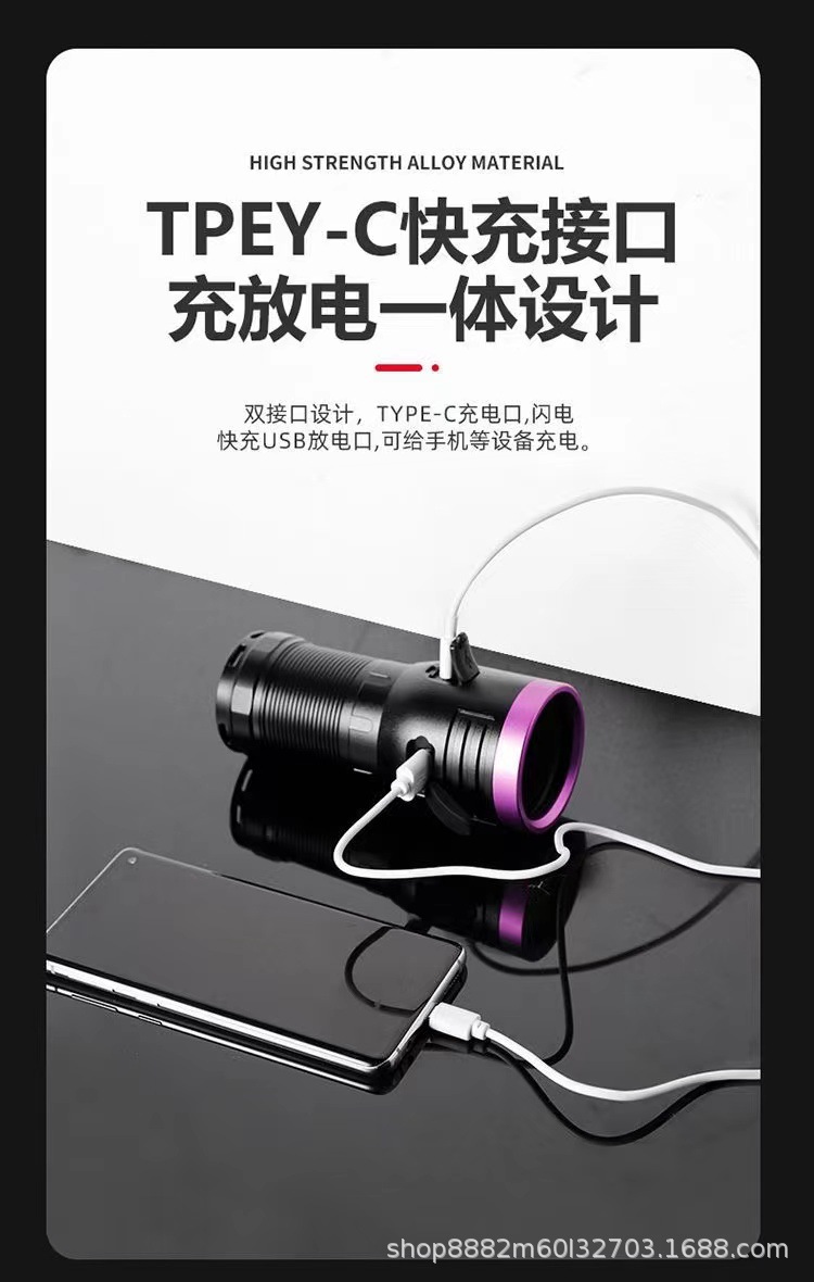 120W High-Probability Ultraviolet Identification Flashlight 365Nm Ultraviolet Detection Uv Curing Lamp for Anti-Counterfeiting of Tobacco, Alcohol, and Currency